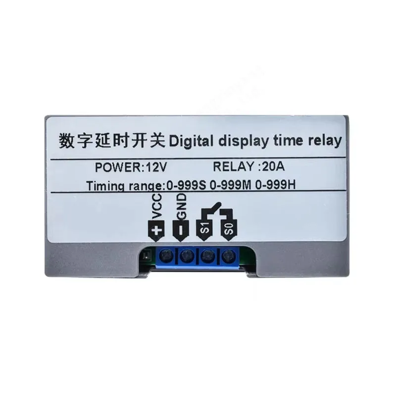 Relé de Atraso Digital AC 110V 220V com Display LED Duplo, Interruptor de Controle de Temporização Ajustável
