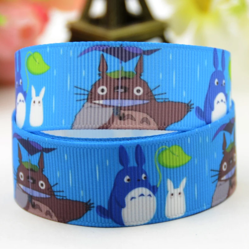 22mm 25mm 38mm 75mm Ruban satin Totoro Cartoon Character printed Grosgrain Ribbon Hair Accessories party decoration 10 Yards