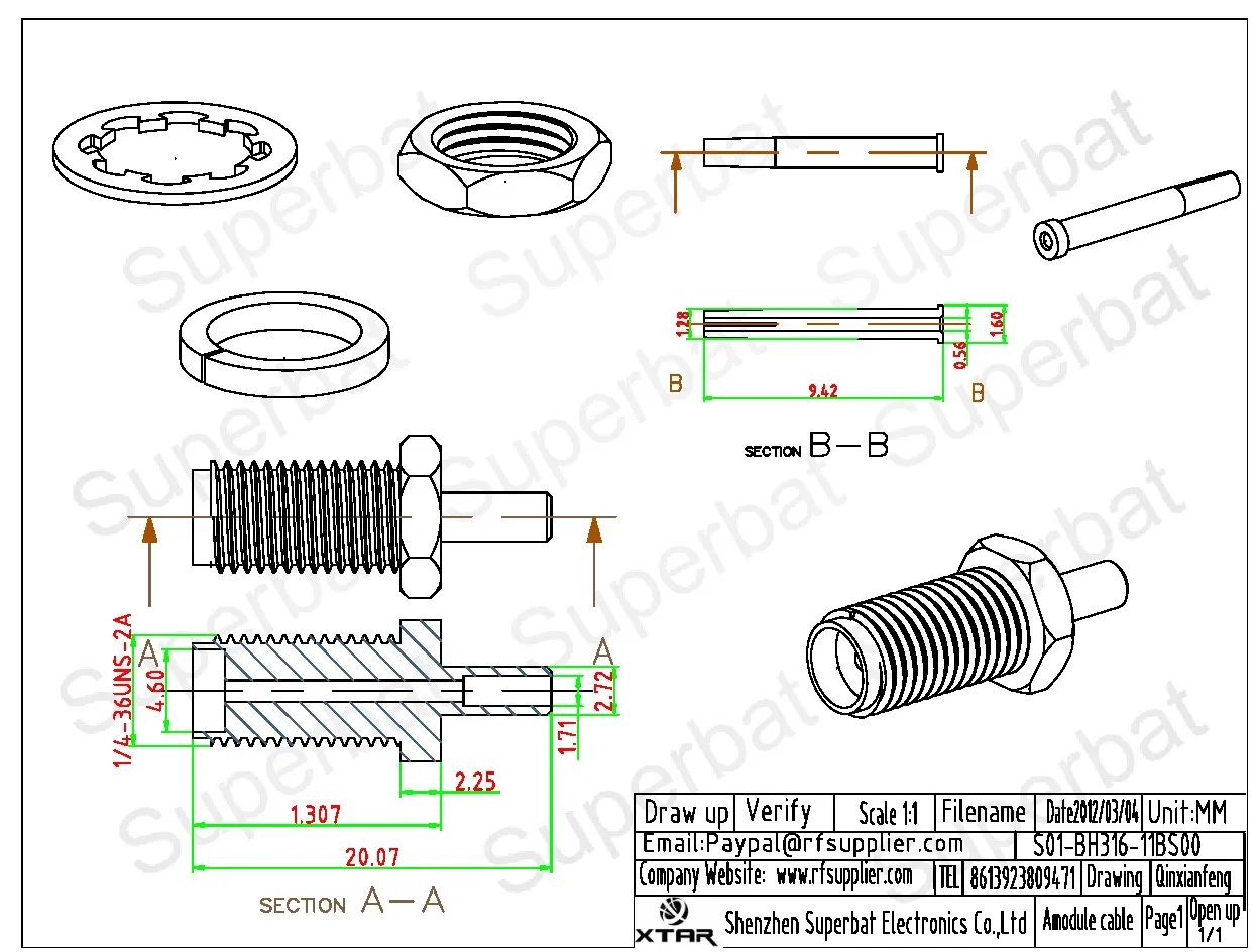 Paratia femmina a crimpare SMA Superbat 10pcs con connettore coassiale RF diritto dado per cavo LMR100 RG316 RG174