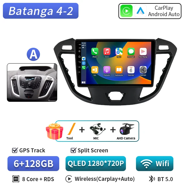 Android 16 voor Ford Tourneo Custom 1 I Transit 2012-2021 Qualcomm Snapdragon Navigatie 5G Multimedia Speler Auto Carplay auto - afbeelding 1