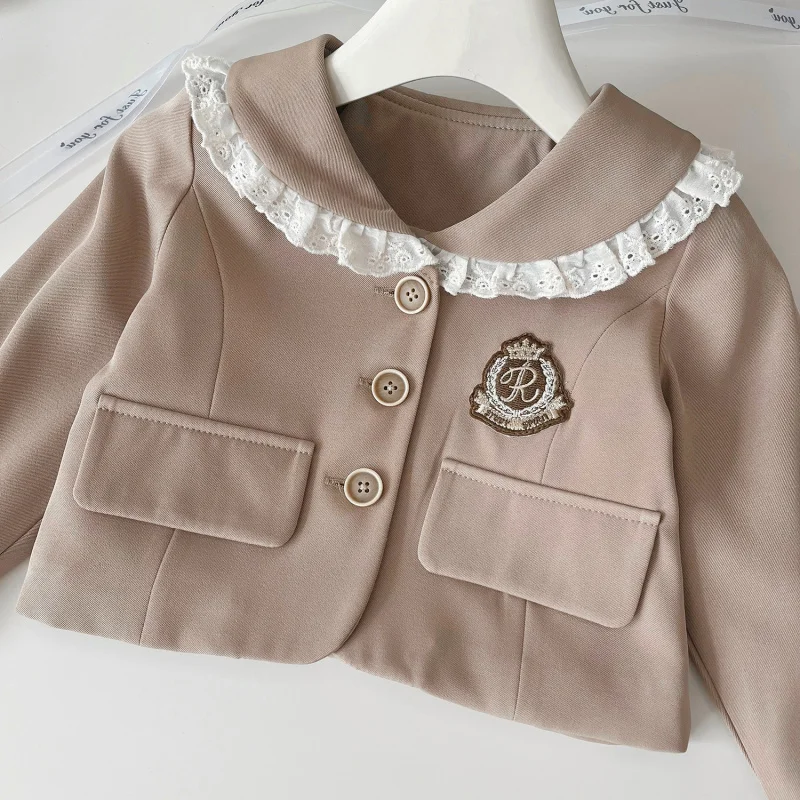 

2025Autumn New Girls' Jacket and Skirt Set Baby College Style Skirt Set