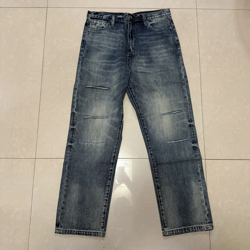 

Fashionable Brand NBHD Ripped Jeans Daily Leisure Straight-leg Pants High Street New Style NBHD Denim Trousers