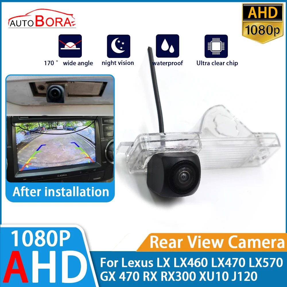 

ZhuCamX Parking Car Rear View Camera AHD 1080P Night Vision for Lexus LX LX460 LX470 LX570 GX 470 RX RX300 XU10 J120