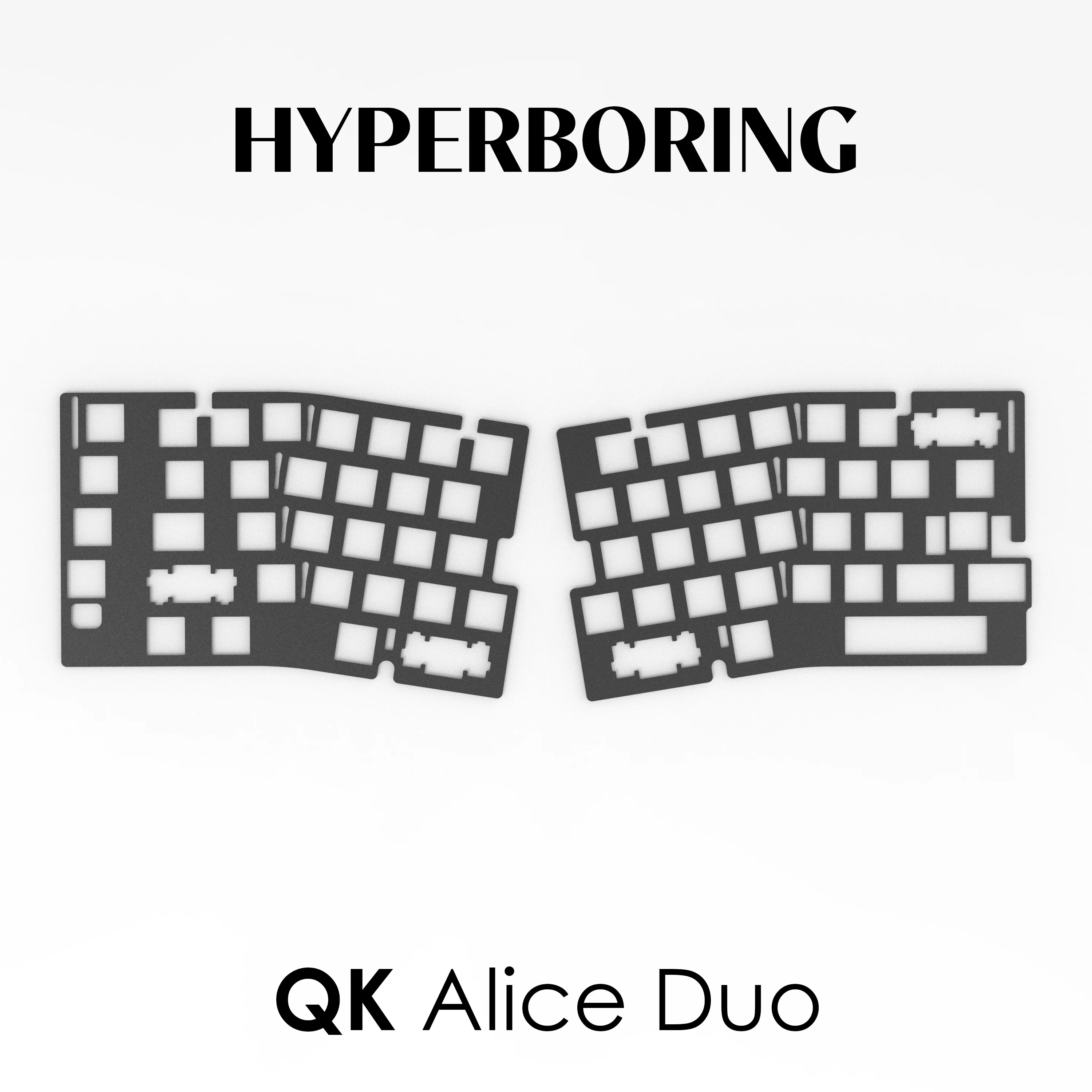 Plate for QK Alice Duo Split Keyboard Use PC PP Aluminum ( For Pcb Mount Stab and Plate Stab )