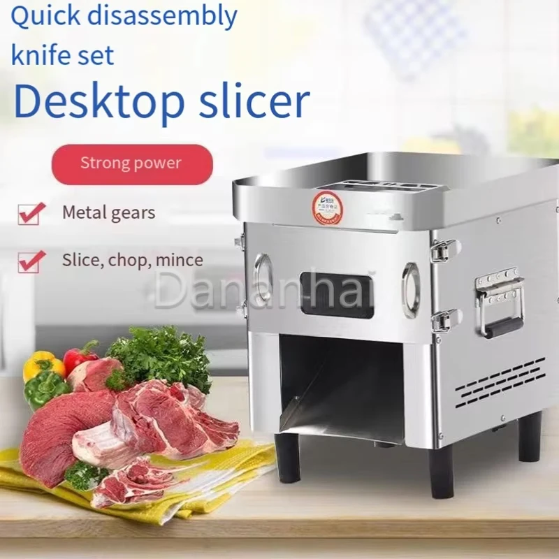 Stainless Steel Automatic Vegetable Slicer Commercial Pork Fish Beef Lamb Cutting Machine for Kitchen