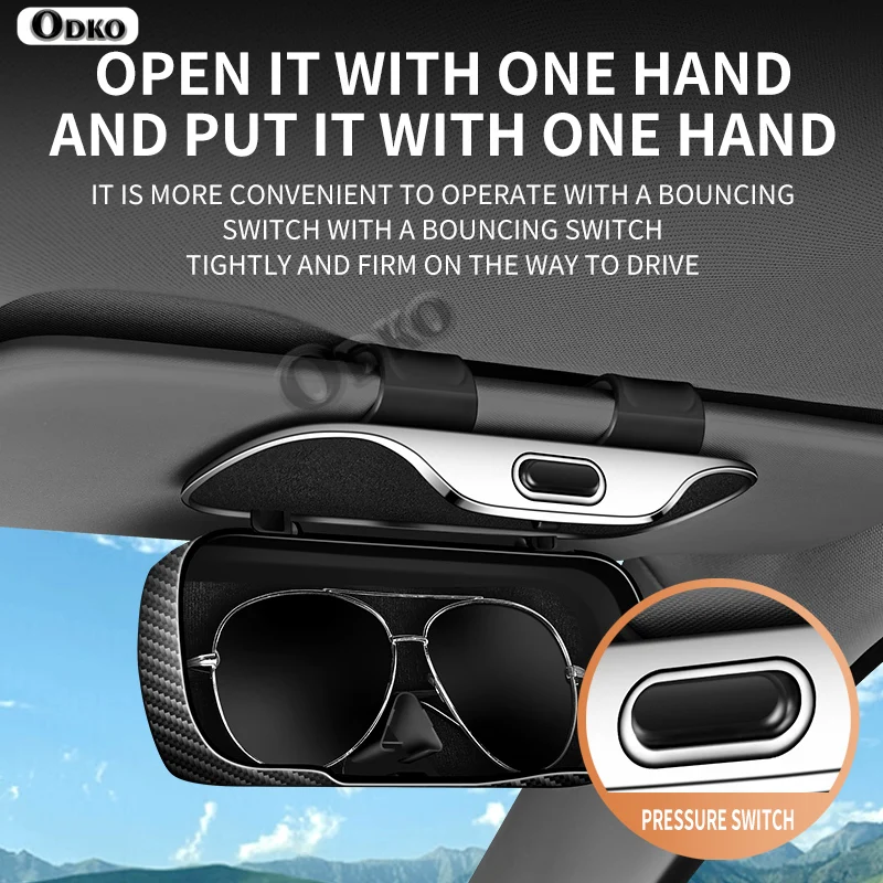 Press Switch Car Sun Visor Glasses Box for Renault Captur Koleos Kadjar Arkana Megane Dacia Duster Clio Sunglasses Storage Case - Image 3