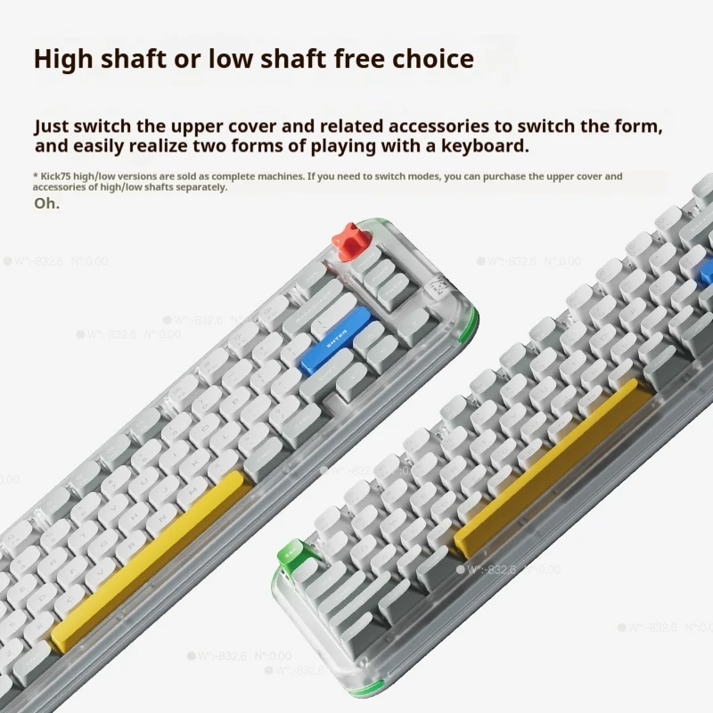 NuPhy Kick75 Mechanical Keyboard High/Low Switch Wireless 75% Layout Hot-Swap Gasket Structure Bluetooth 2.4G Gaming Keyboard