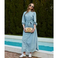 AP SS26 Women Lightweight Denim Dress Cotton Black and Blue Maxi Dress - Image 3