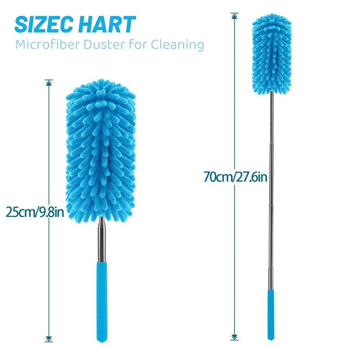 1PCS Extendable Microfiber Duster, Soft Dust-Free Duster Feathers Suitable for Living Room, Kitchen and Car Cleaning