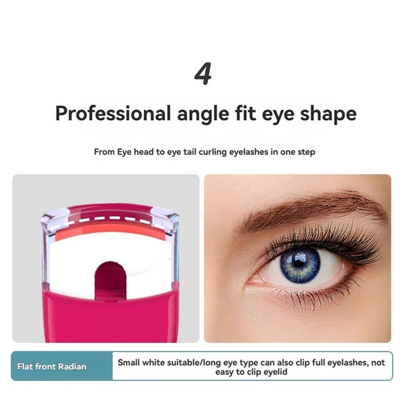 【مشعبية】فرشاة تجعيد الرموش الكهربائية المحمولة، فرشاة تجعيد الرموش الساخنة، كفاف العين، أداة تجعيد التسخين السريع B