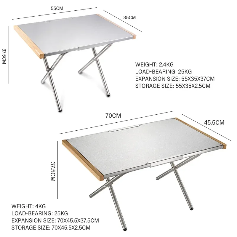 Camping Folding Dining Table  Portable Lightweight Stainless Steel Table for Outdoor Fishing Picnic Camping Supplies Novelty