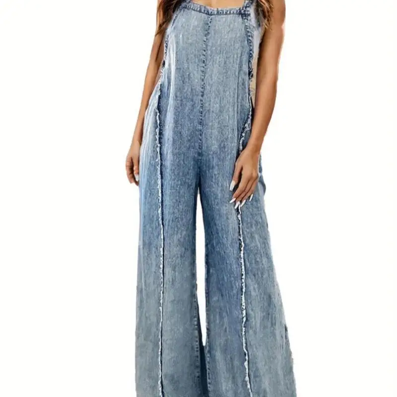 

Waed Denim Skirt Set Vintage Sle Youthful Trend Autumn Season Wide Fit ort Sve V-Ne Faionable Casual Outerwear