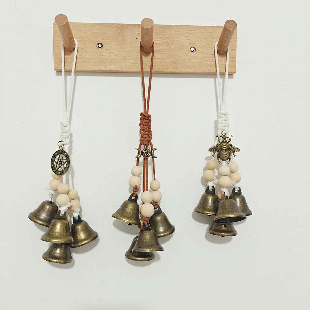 White Hanging Witch Bells for Door Protection Wiccan Pagan Decor Evil Ward & Negative Energy Shield  Handmade Folk Magic Charm