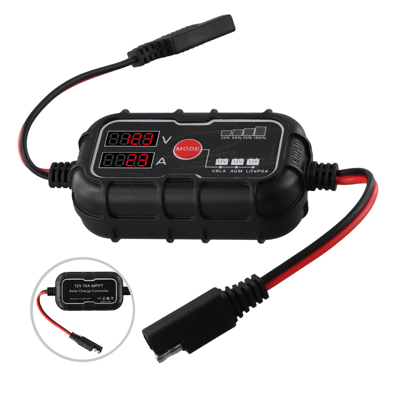 Intelligent Charging MPPT Solar Panel Regulator for 12V Lithium Batteries with SAE Connector and Extension Cables view 5