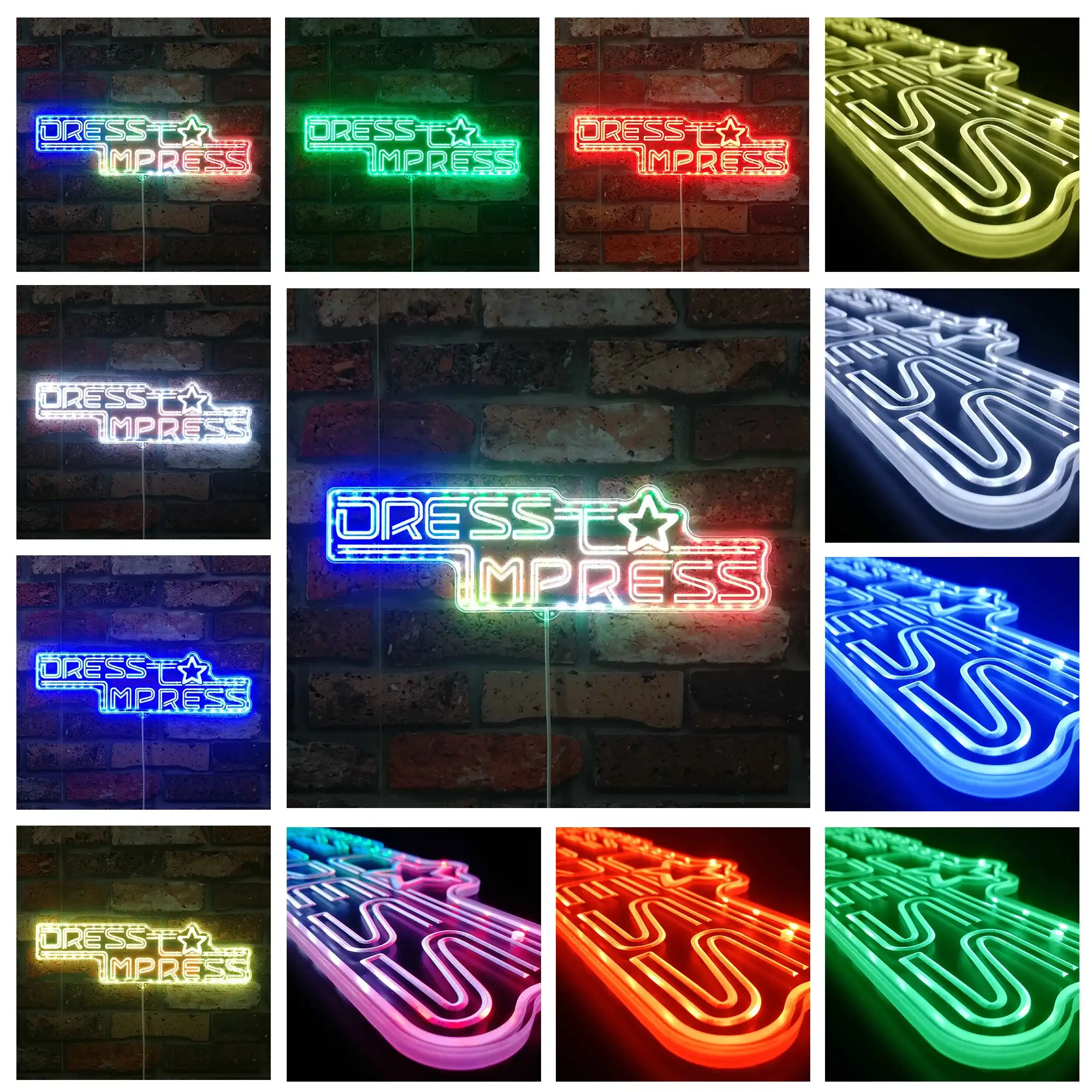 Dress to Impress Neon LED Sign with Dynamic RGB Colors