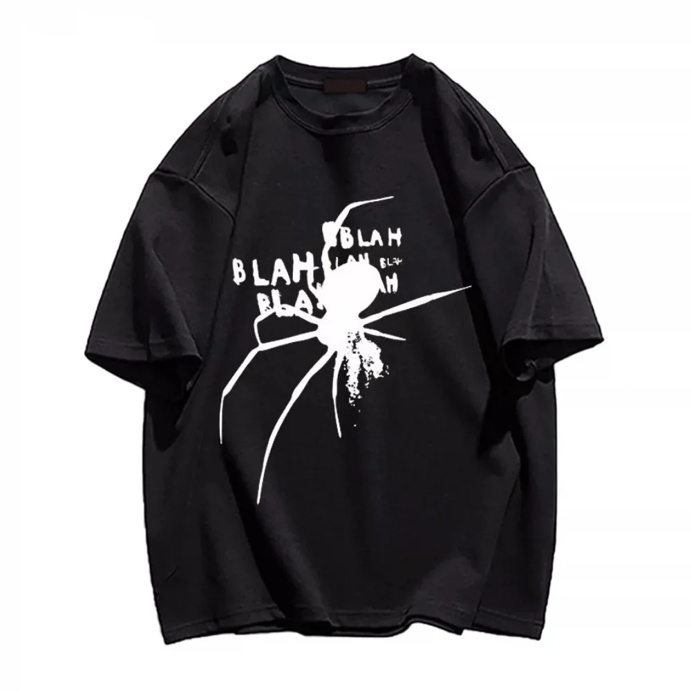Classic Y2K Grunge Spider Blah Blah Blah Cyber Goth Graphic T-Shirt Cotton Men Women Streetwear Tee