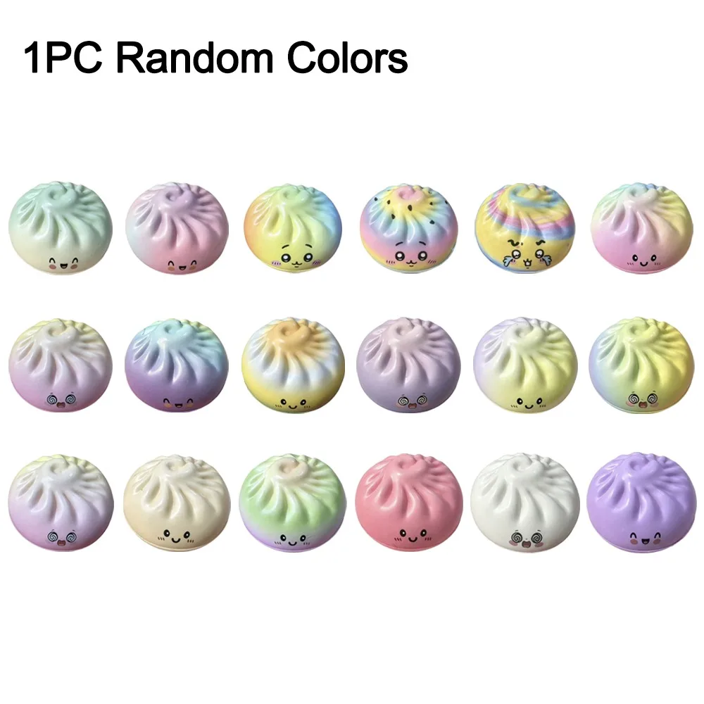 Glitter Dumplings Squeeze Toy with Steamer Slow Resilience Steamed Stuffed Bun Squeeze Pinch Le Fidget Soft