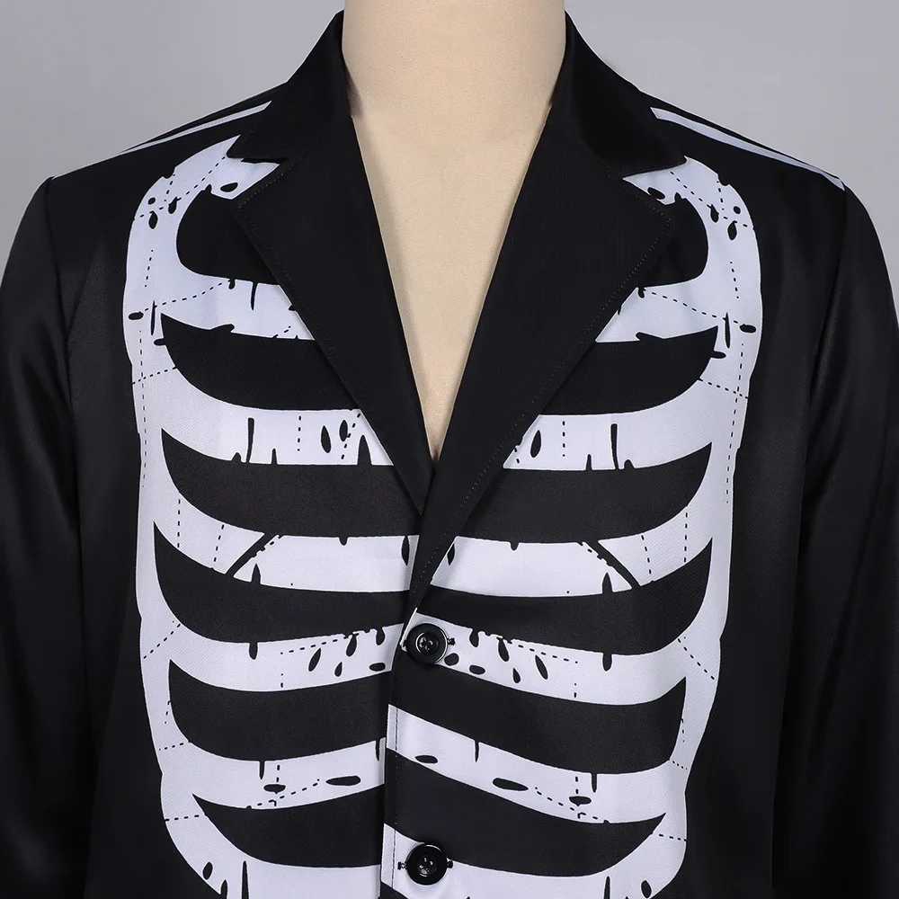 

Halloween Medieval Performance Costume For Men And Women Performance Costume Skull Print Suit Vintage Casual Fun Suit