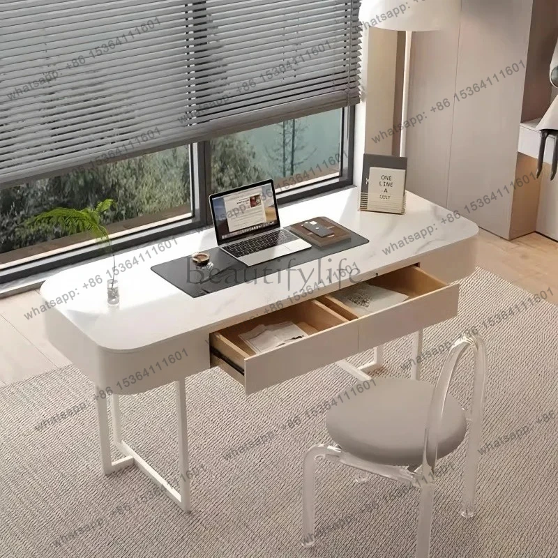 cream wind solid wood desk dresser bedroom household small apartment computer modern simple light luxury desk