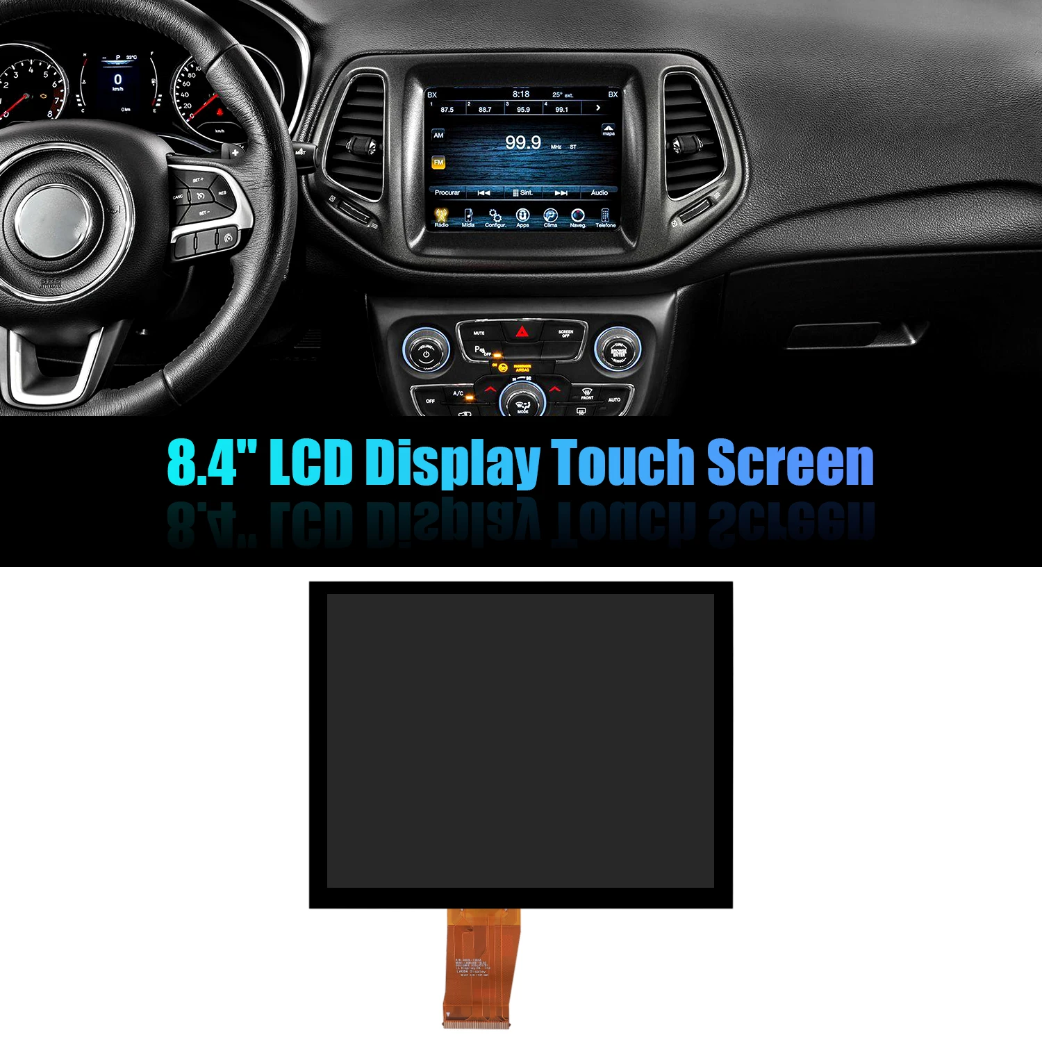 8.4-Inch Lcd Touchscreen for 2018-2020 Jeep/Ram/Chrysler/Dodge/Charger La084X01 (Sl01/02/03)
