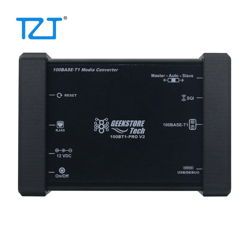 Conversor ethernet de veículo tzt 100bt1-pro2 100mbps para conversor de mídia ethernet padrão rj45 com interface hmtd/15edg 3.81mm