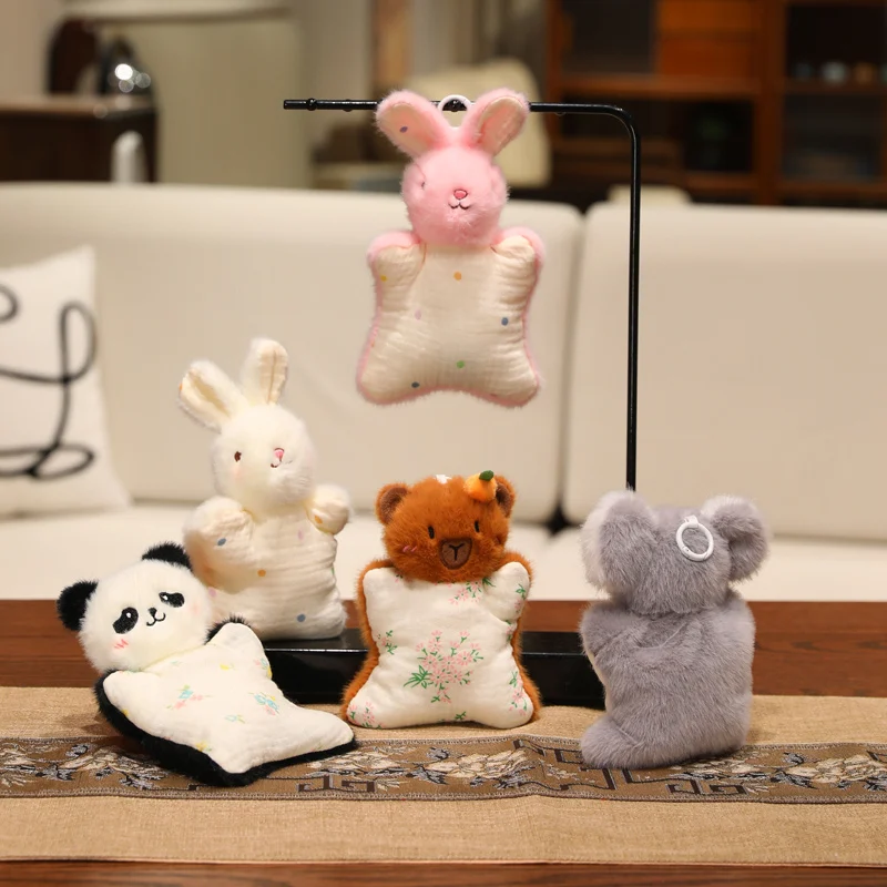 Burattino da dito lenitivo Burattino a mano Piccolo animale Bambola Palma Tesoro Peluche Bambino Confortante Aiuto per il sonno Miracolo