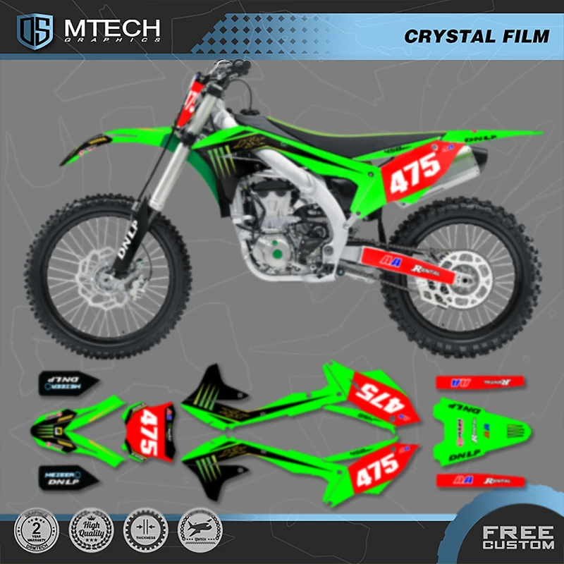 

DSMTECH Graphics Background Decals Stickers kits For Kawasaki 2016 2017 2018 KXF450 KX450F 009
