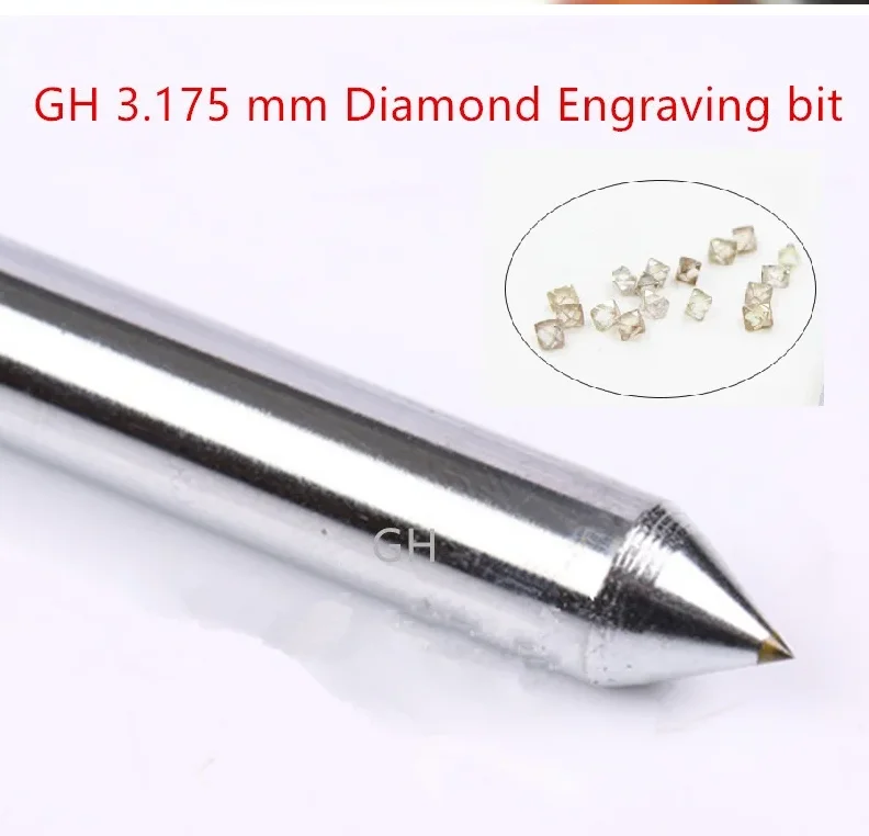 3,175 mm 3mm Diamant-Gravurbits Drag Engraver CNC Diamantspitze Metall- und Steinschnitzwerkzeuge Fräs- und Schneidwerkzeuge 2 Stück – Detail 2