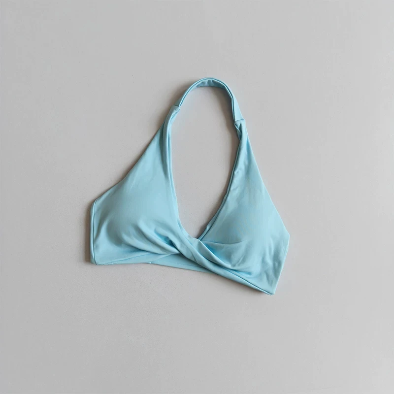 Sexy Neckband-BH, Neckholder-BH, Twist-Yoga-BH, Damen-Sport-BH, V-Ausschnitt, offener Rücken, gepolstertes Fitness-Top, Gym-Pilates-Top – Detail 3