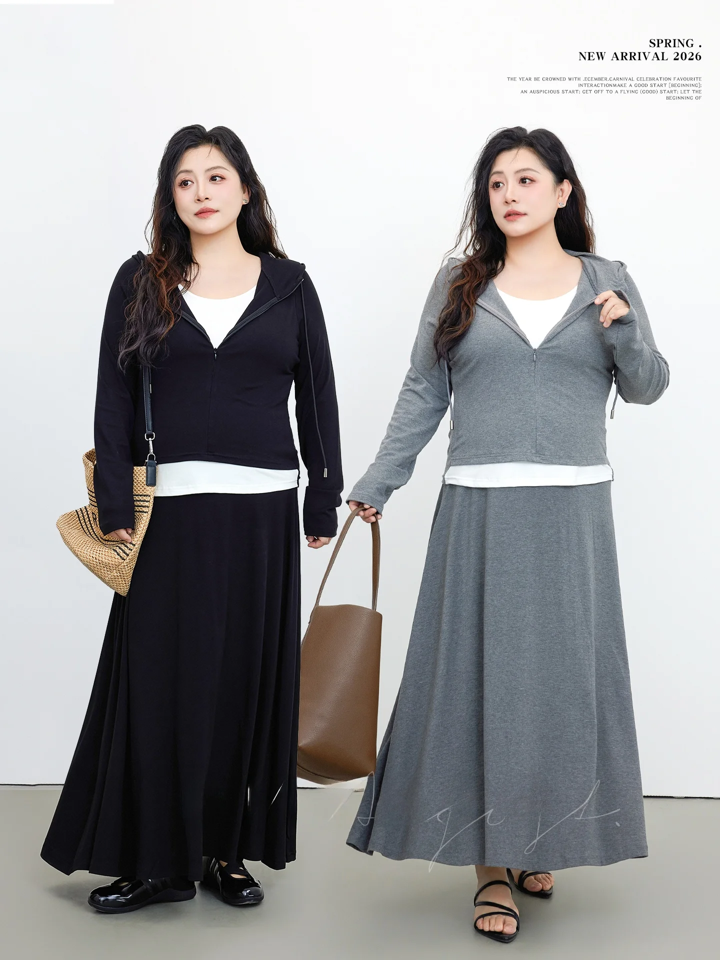 

plus Size Casual Long Sve Hoodie Zipper Slimming Top Spring New Arrival Women's Faion DMRORO Commute Sle Body pe