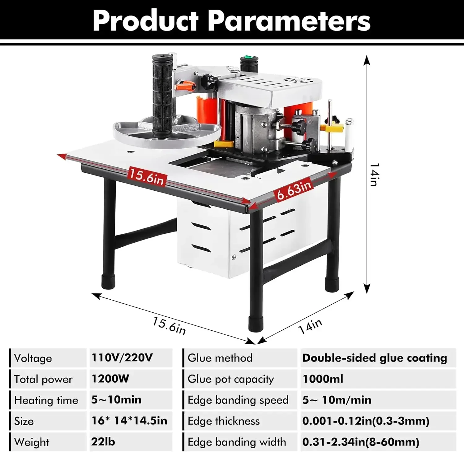 Woodworking Edge Bander Banding Machine Portable Edge Bander Curve Straight Edge Banding Machine With Speed Control 5-10m/min