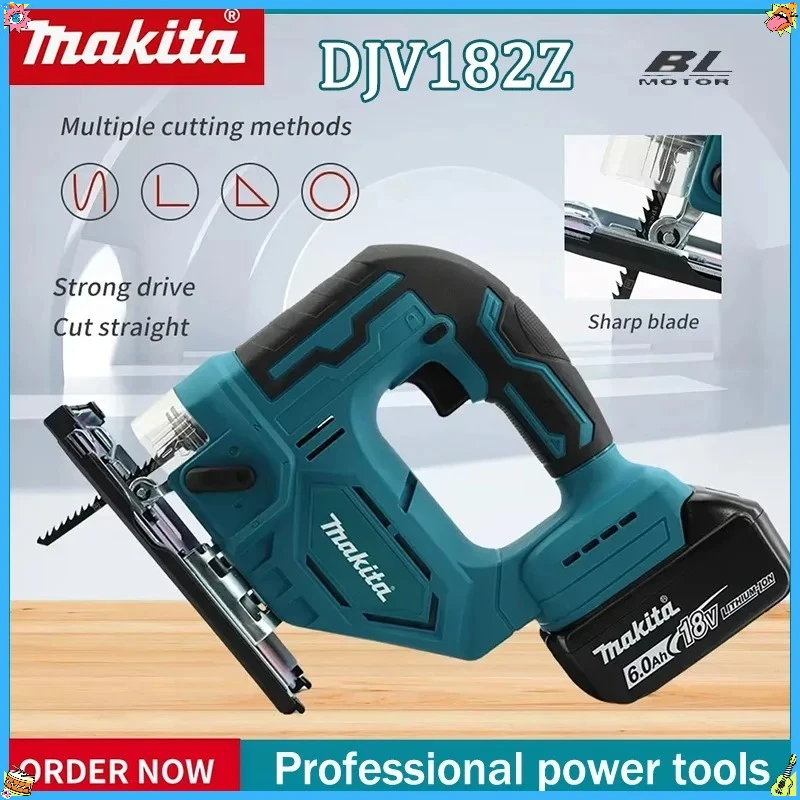 

DJV182Z Makita 18V Brushless 340W Jigsaw Electric Jig with Saw Blade Cordless Barrel Handle Jigsaw without Battery