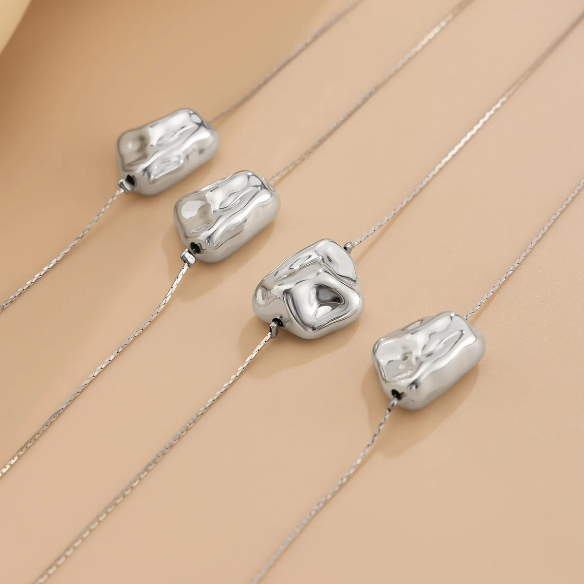 Trend elegancka biżuteria Y2K nieregularny duży wisiorek CCB naszyjnik dla kobiet moda DIY długa linia Choker łańcuszek naszyjnik N458 — zdjęcie 4