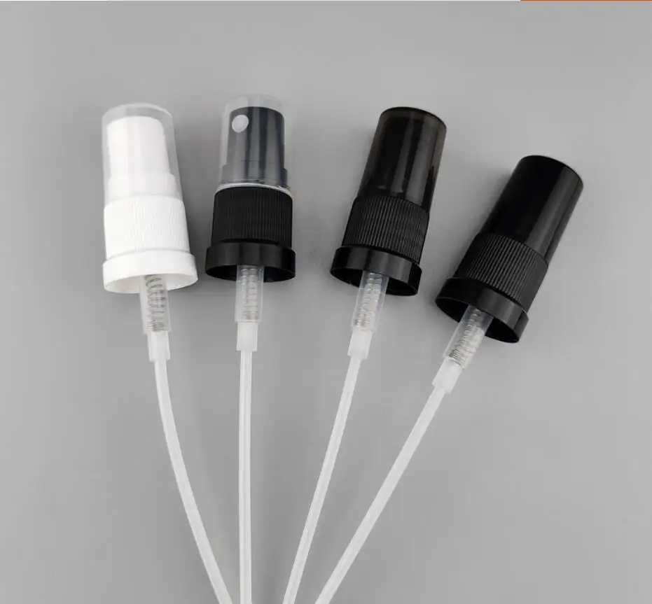 

18MM 18/410 white/black lotion press pump mist sprayer black lid 5ml/10ml/15ml/20ml/30ml/50ml/100ml essential oil glass bottle