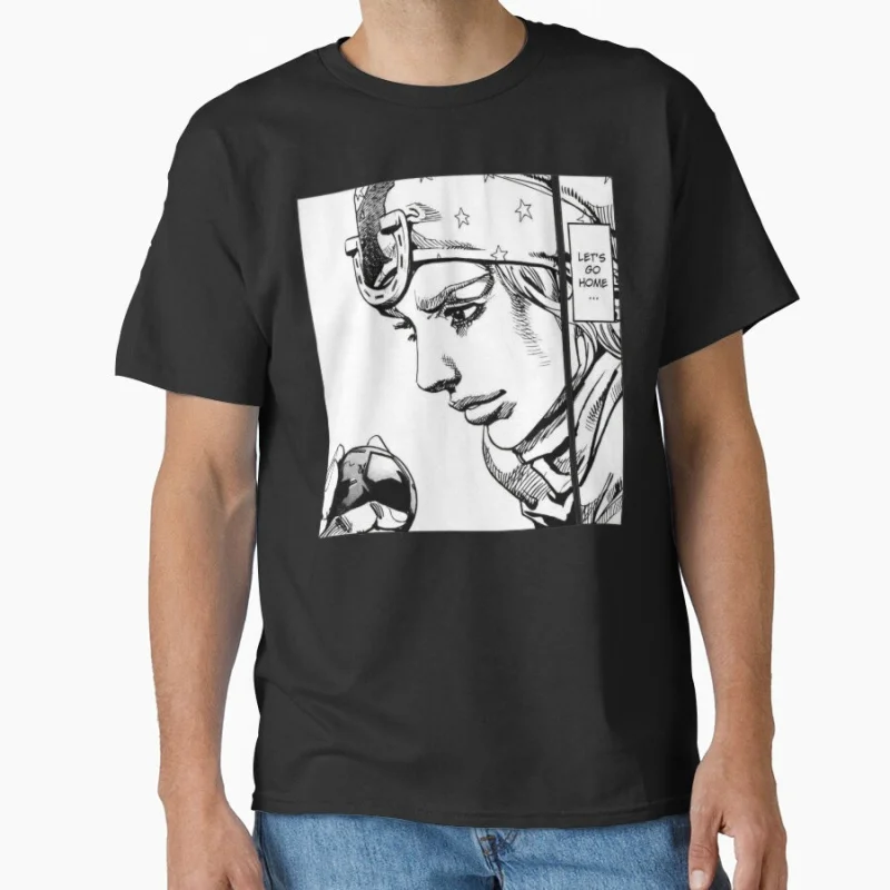 

let's go home JJBA 80s Manga Jojos bizarre adventure Anime t shirt for men Large size Tops S-6XL 100% cotton printed Clothes