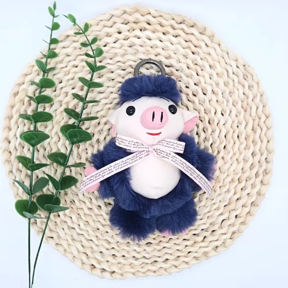 Süßes Schwein Plüsch-Schlüsselanhänger Kawaii Tier Taschenanhänger Weiche gefüllte Puppe Spielzeug Geldbörse Rucksack Charm Geschenk für Mädchen Frauen Accessoires