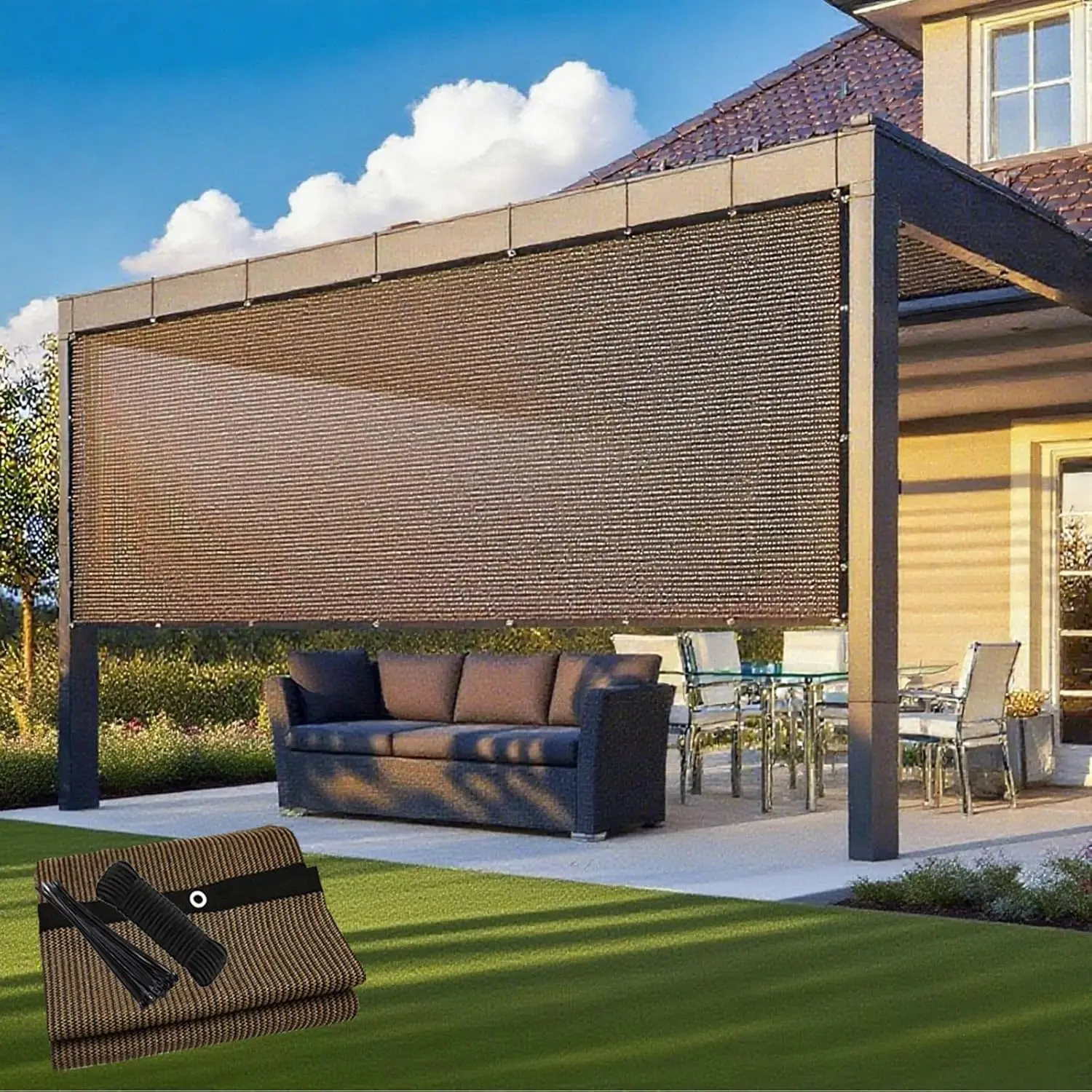 

90% Shade Cloth, Encrypted Sunshade Mesh, Durable Fence Protection Mesh, Pergola Shade Canopy, Shade Cover, Shading Sunscreen