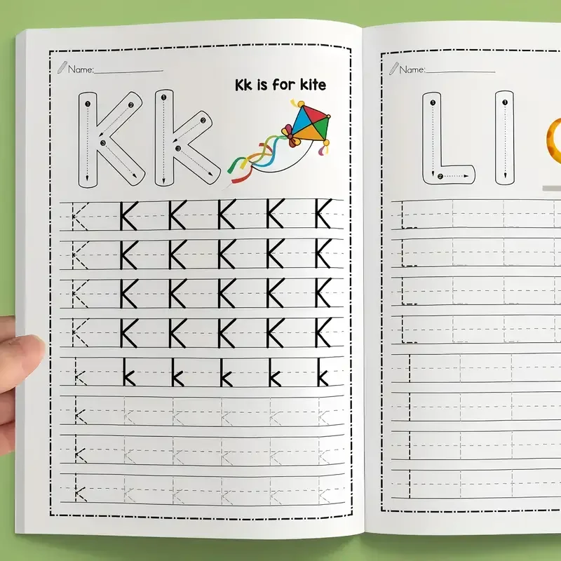 32-صفحة 26 حرفًا من مصنف تتبع اللغة الإنجليزية لطلاب المرحلة الابتدائية كتاب تلوين الحروف ممارسة الكتابة اليدوية للأطفال #3