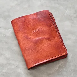 100% Real Leather Wallet Men and Women Vintage Minimalist Genuine Leather Men's Wallet