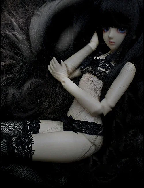 D01-P065 jouet fait à la main 1/3 1/4 accessoires de poupée BJD/SD vêtements de poupée ensemble de sous-vêtements en dentelle noire sans chaussettes