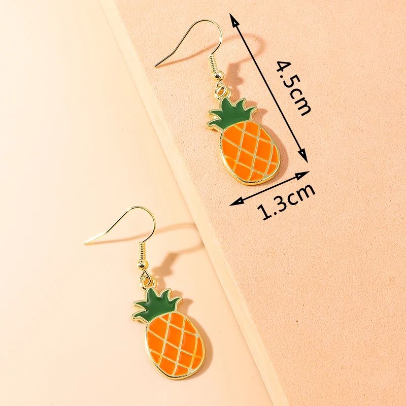 Aihua süße Früchte Ohrringe schöne Emaille Kirsche Apfel Banane Erdbeer Ohrringe für Frauen Tropfen Ohrringe Ohr haken Schmuck Geschenke – Detail 16
