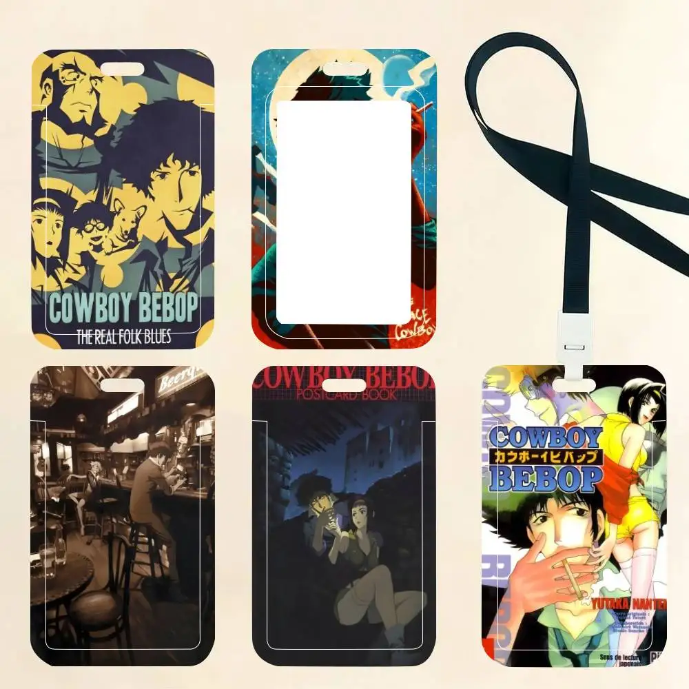 

Cowboy B-Bebop Comic Anime ID Card Holder Neck Strap Pendant Door Badge Holder Lanyards Keychain Work Credential Case Gift