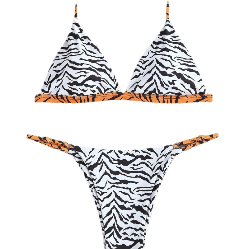 Sexy Fashion Women's Bikini Bar Leopard Print Triangle Cups Simple Trunks Swimsuit Popular Trend Beach Single Must-haves Bikinis