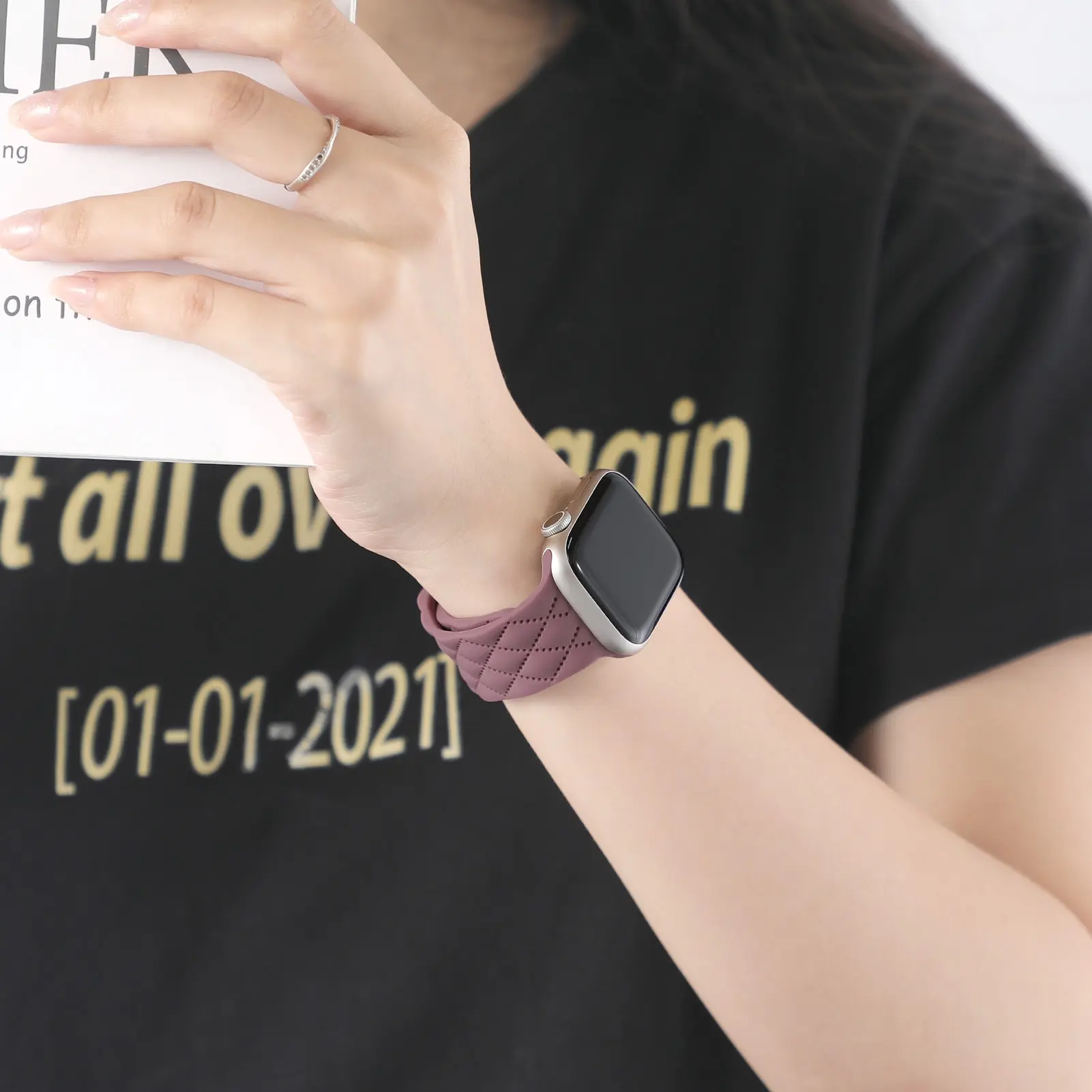 جديد سيليكون حزام ل سوار ساعة يد آبل 40 مللي متر 44 مللي متر 45 مللي متر 49 مللي متر 41 مللي متر 38 مللي متر 42 مللي متر سوار iwatch الترا 2 سلسلة se 7 6 5 4 3 8 9 العصابات