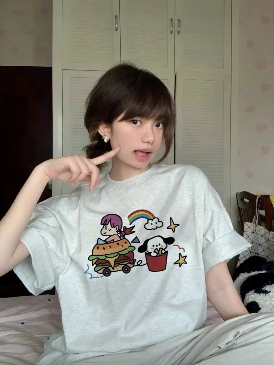 

2025 Popular Women's Top Fashion Y2k Summer Casual simple style pure Cotton Tshirts women clothes Autumn and winter innerwear