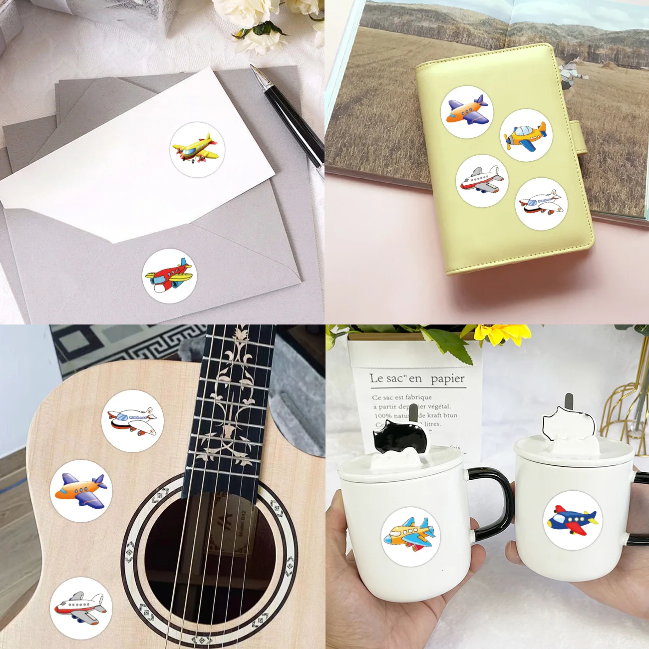 Round Airplane Sticker Kids Birthday Gifts Classroom Teacher Rewards Supplies Airplane Birthday Decorations Sticker