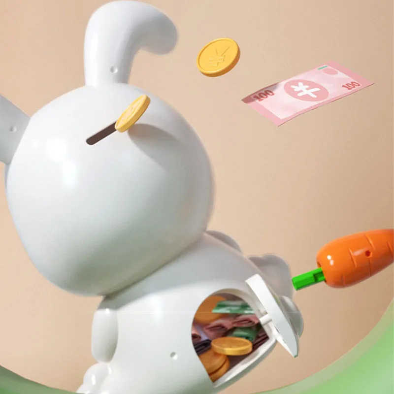 Rabbit Plastic Cute Cartoon Unbreakable Money Coin Saving Jar Storage Box Creative Home Decor Kids Birthday Gifts Toy For Girls