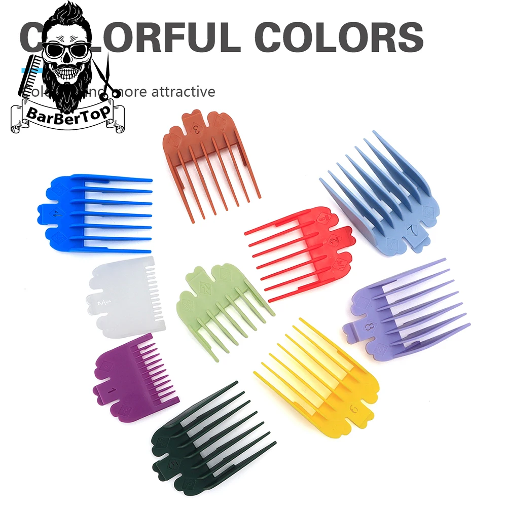 10pcs Barber Hair Clipper Limit Comb Guide Limit Comb Salon Cutting Guide Replacement Professional Hair Trimmers Styling Tools