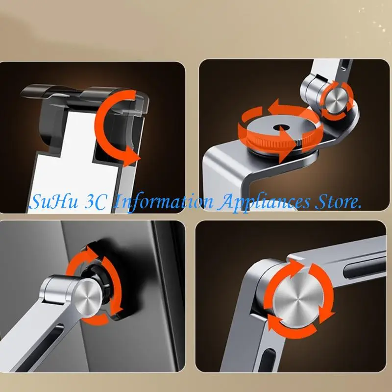  Aluminum Tablets Arm Stand With Swivels Base For Reading Watching And Gaming