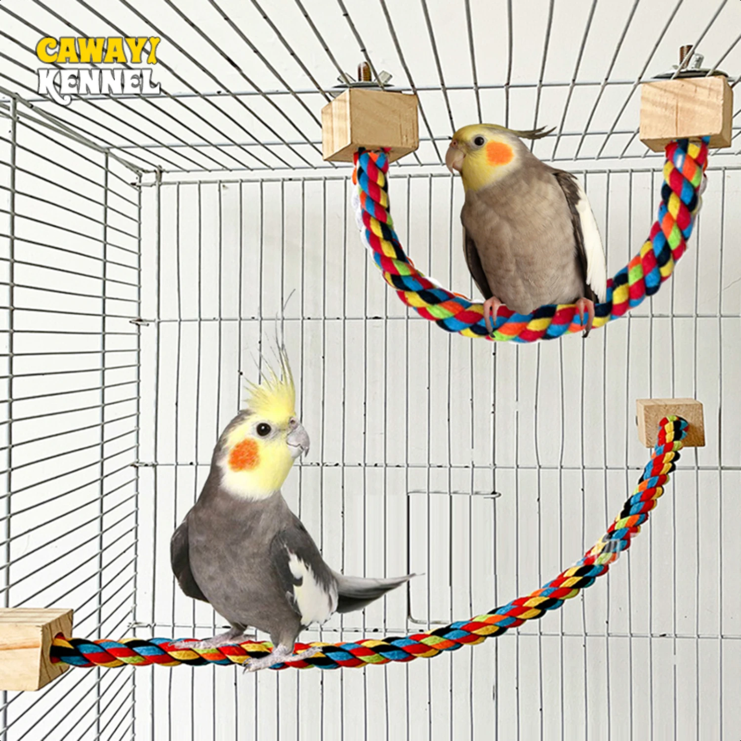 Parrots Effortless - and Durable, safe, for and eye-catching Colorful Rope Climbing for climbing Vibrant swinging playti endless